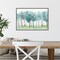 Teal Silver (Trees) by Allison Pearce 23-in. W x 16-in. H. Canvas Wall Art Print Framed in Grey